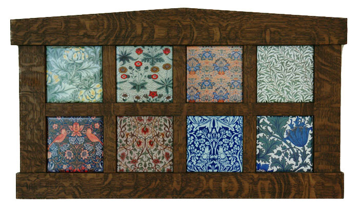 William Morris tiles from textiles in Arts and Crafts frame by David Eklund