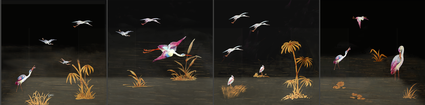 Art Nouveau Crane Waterscapes