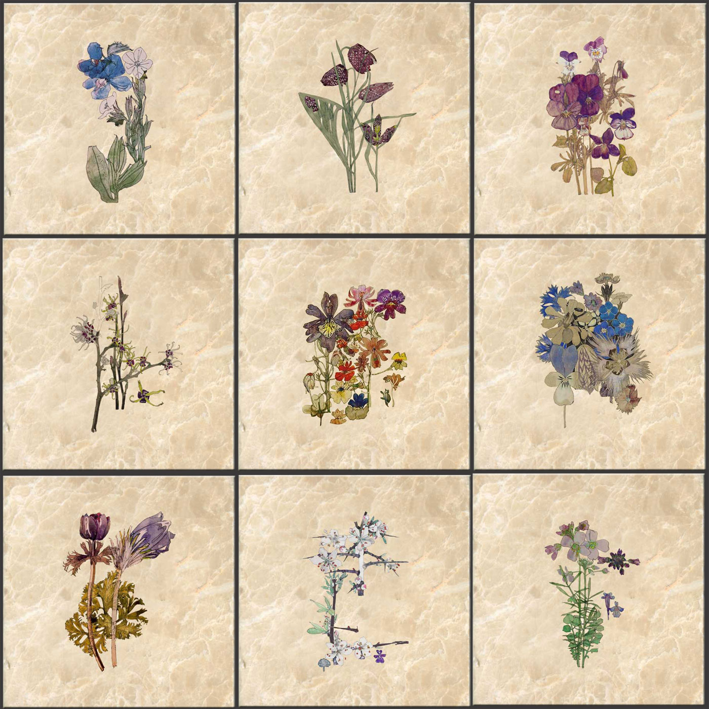 Flower tiles