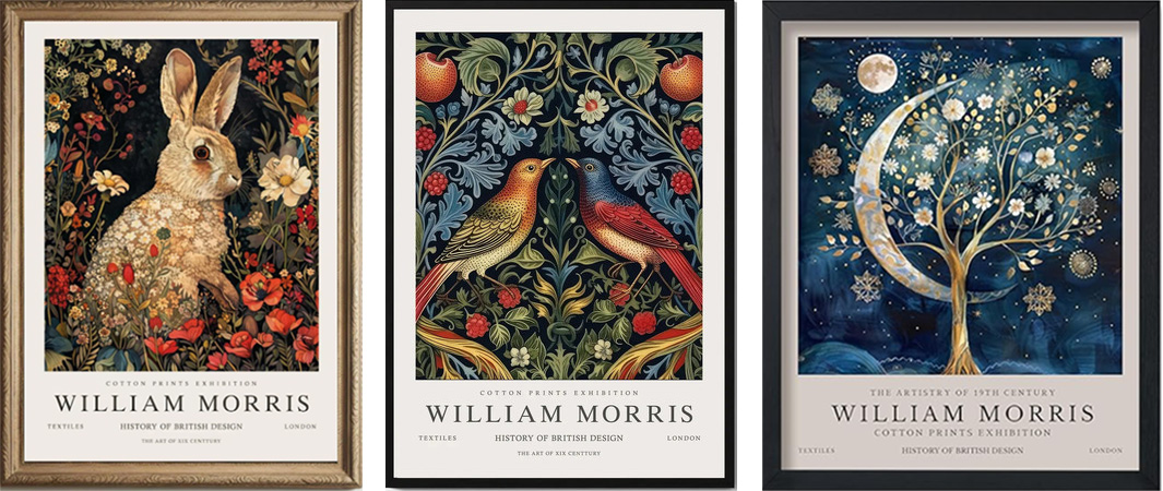 Posters claiming to be reproductions of a William Morris Cotton Exhibition