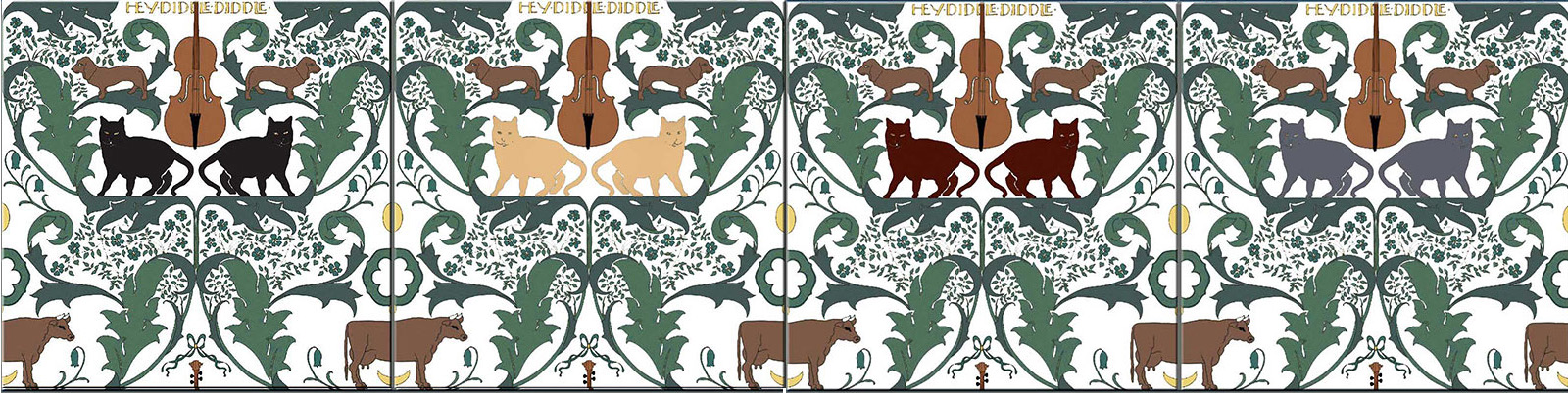 CFA Voysey Cat tiles in four colorways