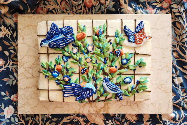 William Morris Birthday Cake 2023, a May Morris Design called Melsetter.