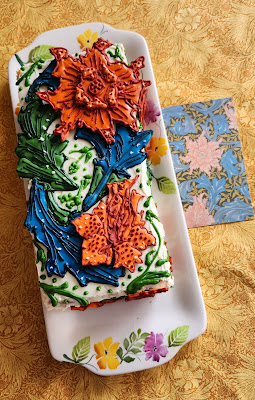 William Morris Birthday Cake 2025, Single Stem, a John Henry Dearle pattern for Morris & Co.