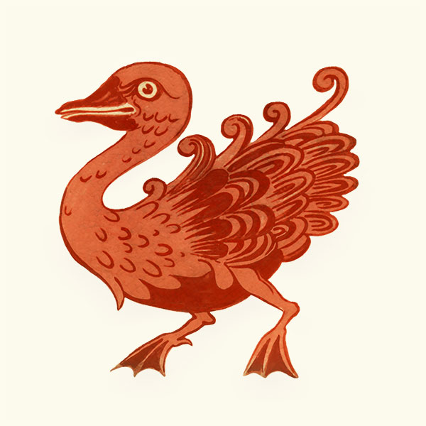 William De Morgan curly feather duck