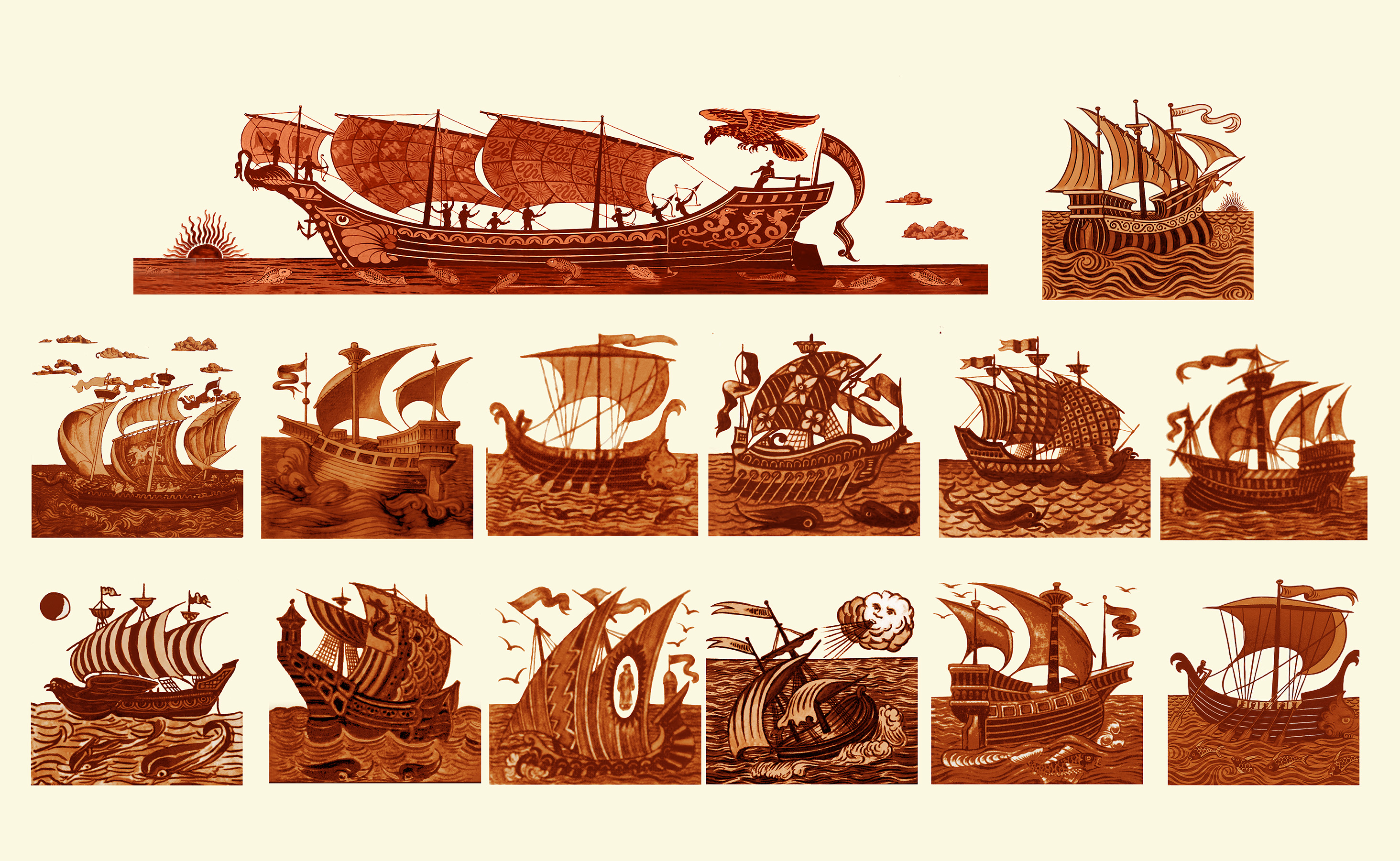 William De Morgan Red Lustre ships