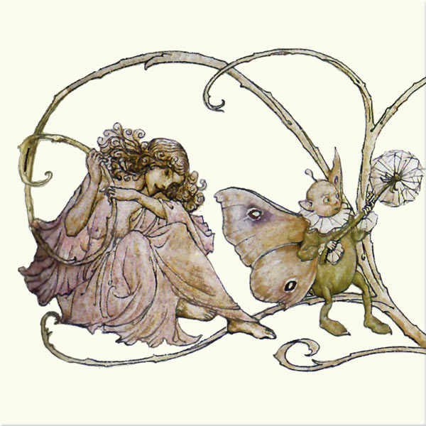 Arthur Rackham Fairy Border Tile detail