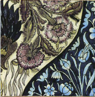 William Morris flowerpot mural single tile