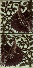 De Morgan underglazed tile in William Morris design