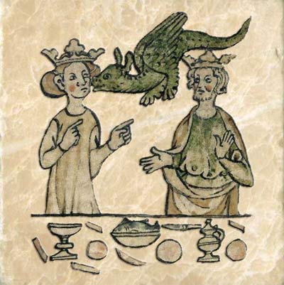 Wedding feast dragon, early Roman codex