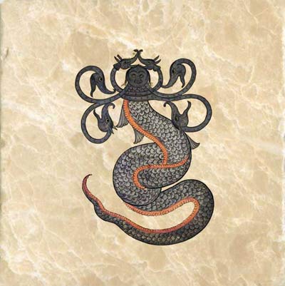 Islamic Wonders of Creation Dragon from an Illumination of Persian version the 'Aja'ib al-makhluquat, circa 1650