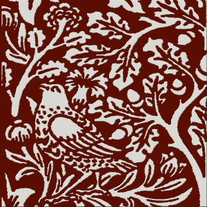 William Morris Brother Rabbit Tile on Dragon's Blood