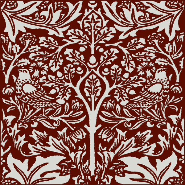William Morris Brother Rabbit Tile on Dragon's Blood