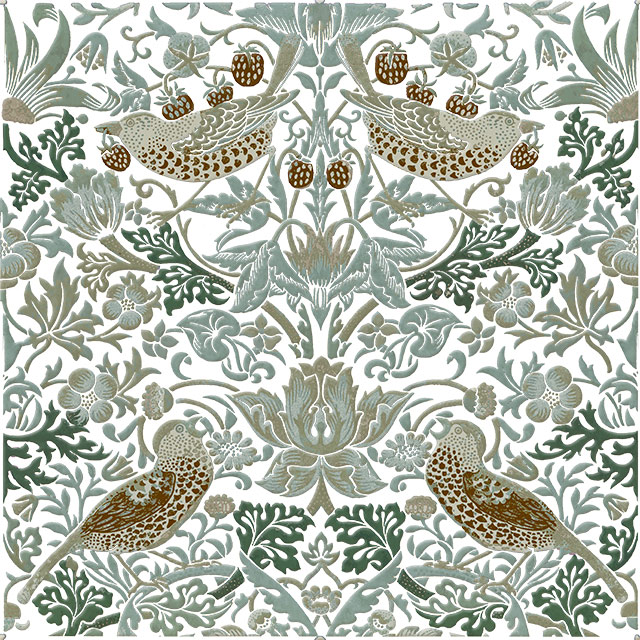 Strawberry thief tile, Carter colorway