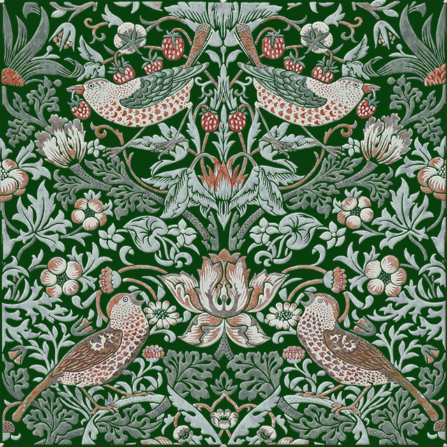 Strawberry thief tile, Goose colorway