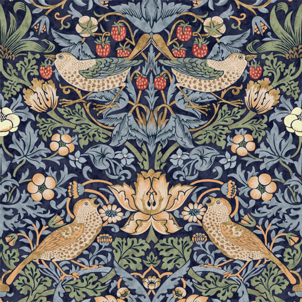 Strawberry thief tile, Juju colorway
