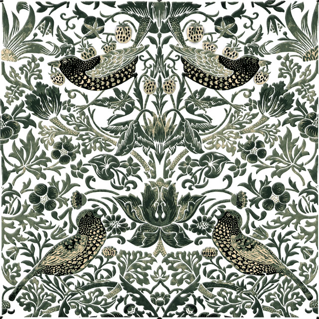 Strawberry thief tile, Motley colorway