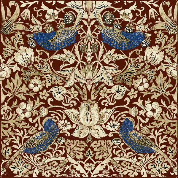 Strawberry thief tile, Rags colorway